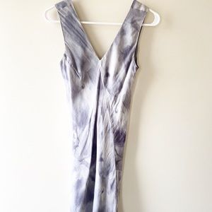 Banana Republic tye dye Grey White Dress Silk 4